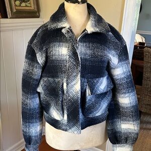 Lucky Brand Blue and Black Checkered Jacket